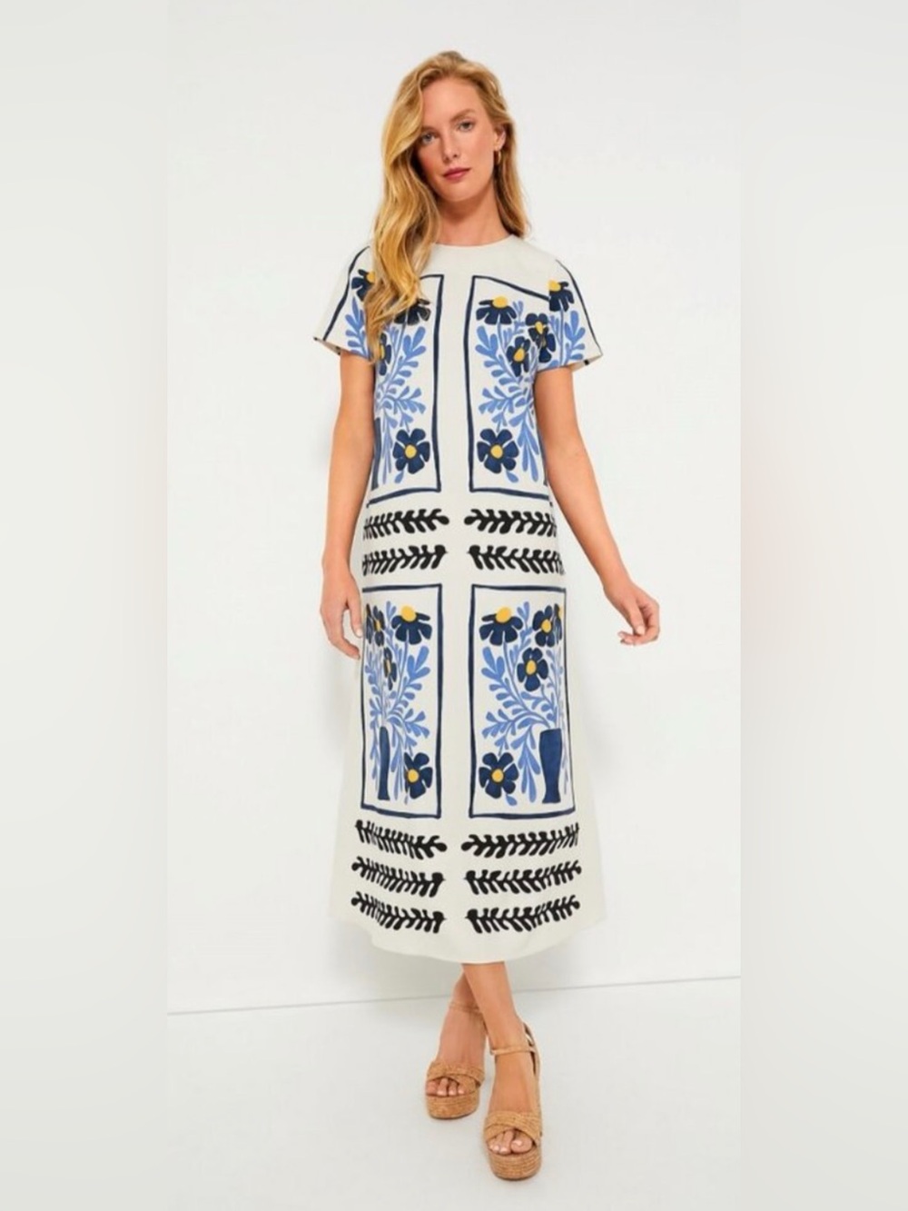 Tuckernuck Azure Vases James Floral Ivory Maxi Dress - size large